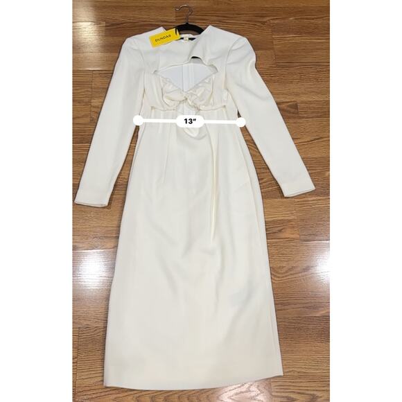 DUNDAS bride wool Ivory Long sleeve NWT Carter Cut-Out Dress 42 (US 6) - Picture 4 of 16